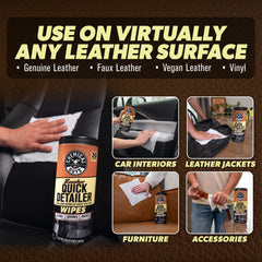 Leather Quick Detailer Wipes 3-Pack Kit